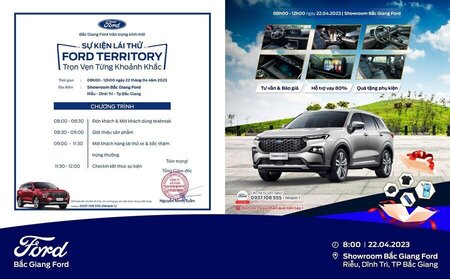 BẮC GIANG FORD TỔ CHỨC NGÀY HỘI LÁI THỬ VỚI SỰ KIỆN "LÁI THỬ XE FORD TERRITORY THẾ HỆ MỚI" TẠI SHOWROOM