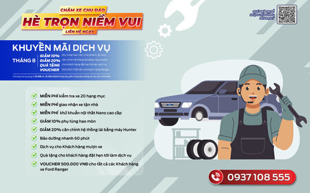 CHĂM XE CHU ĐÁO - HÈ TRỌN NIỀM VUI" VỚI KHUYẾN MÃI BÙNG NỔ THÁNG 8 HẤP DẪN CHƯA TỪNG CÓ TẠI BẮC GIANG FORD