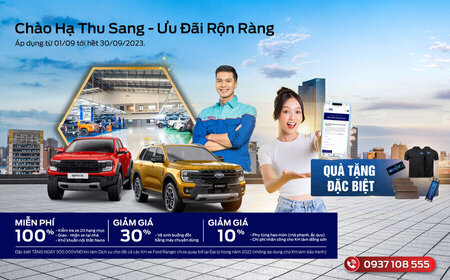 "CHÀO HẠ THU SANG - ƯU ĐÃI RỘN RÀNG"  VỚI CHƯƠNG TRÌNH KHUYẾN MÃI DỊCH VỤ THÁNG 9 TẠI BẮC GIANG FORD