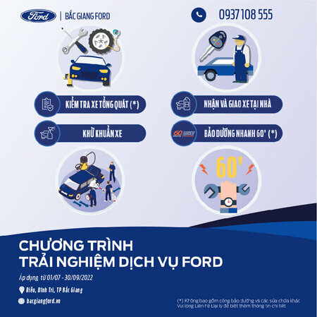 ĐẾN BẮC GIANG FORD ĐỂ TRẢI NGHIỆM DỊCH VỤ KHÁCH HÀNG