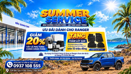 SUMMER SERVICE – ƯU ĐÃI KÉP DÀNH CHO FORD RANGER