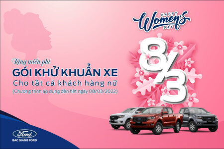 Tặng gói khử khuẩn xe nhân ngày lễ 8/3