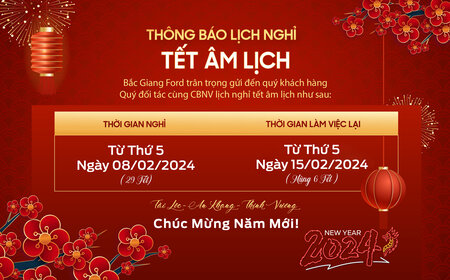 THÔNG BÁO LỊCH NGHỈ TẾT NGUYÊN ĐÁN 2024