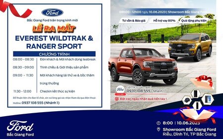 THƯ MỜI SỰ KIỆN GIỚI THIỆU VÀ RA MẮT FORD EVEREST WILDTRAK & FORD RANGER SPORT