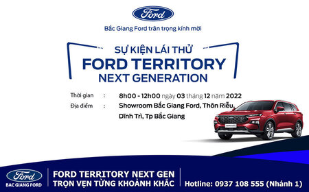 THƯ MỜI THAM DỰ SỰ KIỆN "LÁI THỬ XE FORD TERRITORY THẾ HỆ MỚI"