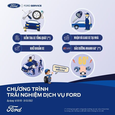 ƯU ĐÃI CUỐI NĂM: "CHƯƠNG TRÌNH TRẢI NGHIỆM DỊCH VỤ TẠI BẮC GIANG FORD"